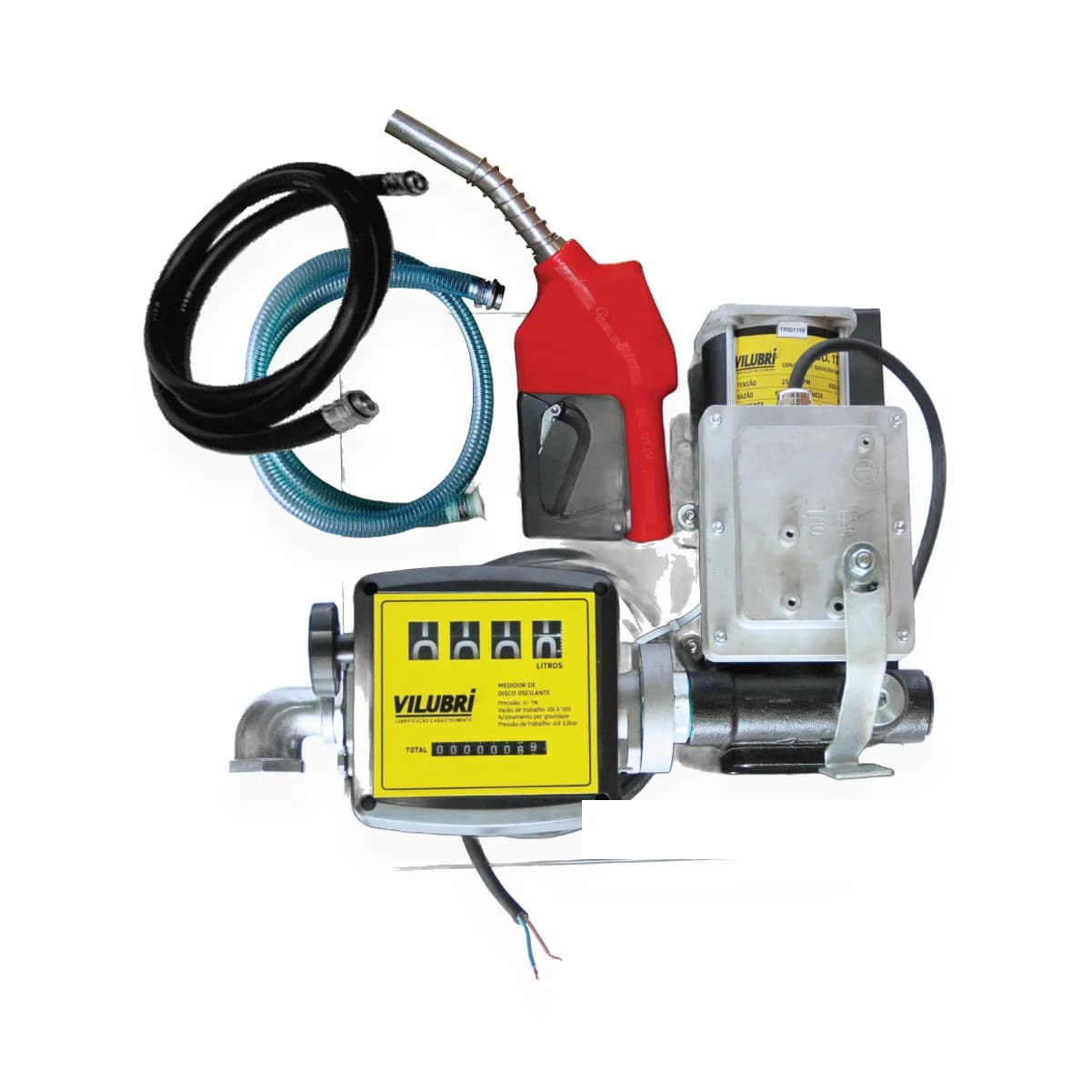 Conjunto p/ Gasolina 230v 40l/min - 4m de Mangueira, Bico Auto e Medidor 4Dig.