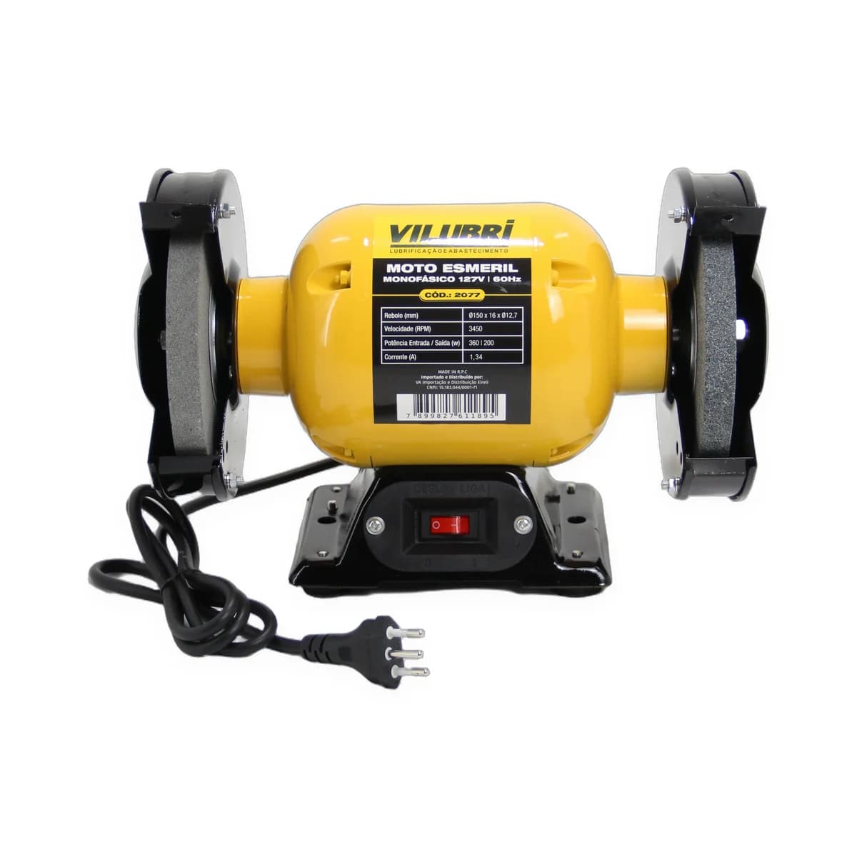 Moto Esmeril Monofásico 127V 60Hz- 360W