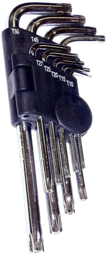 Jogo de Chave Torx Tipo L T10 A T50 c/ furo CRV - 09 Peças — foto 1