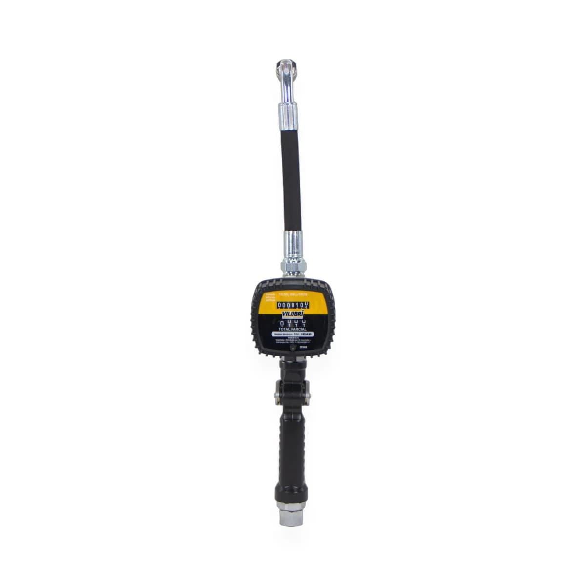 Válvula p/ Óleo Lubrificante E1/2”NPT - Extensão Flexível, Medidor Mecânico, Bico Anti-Gotejante