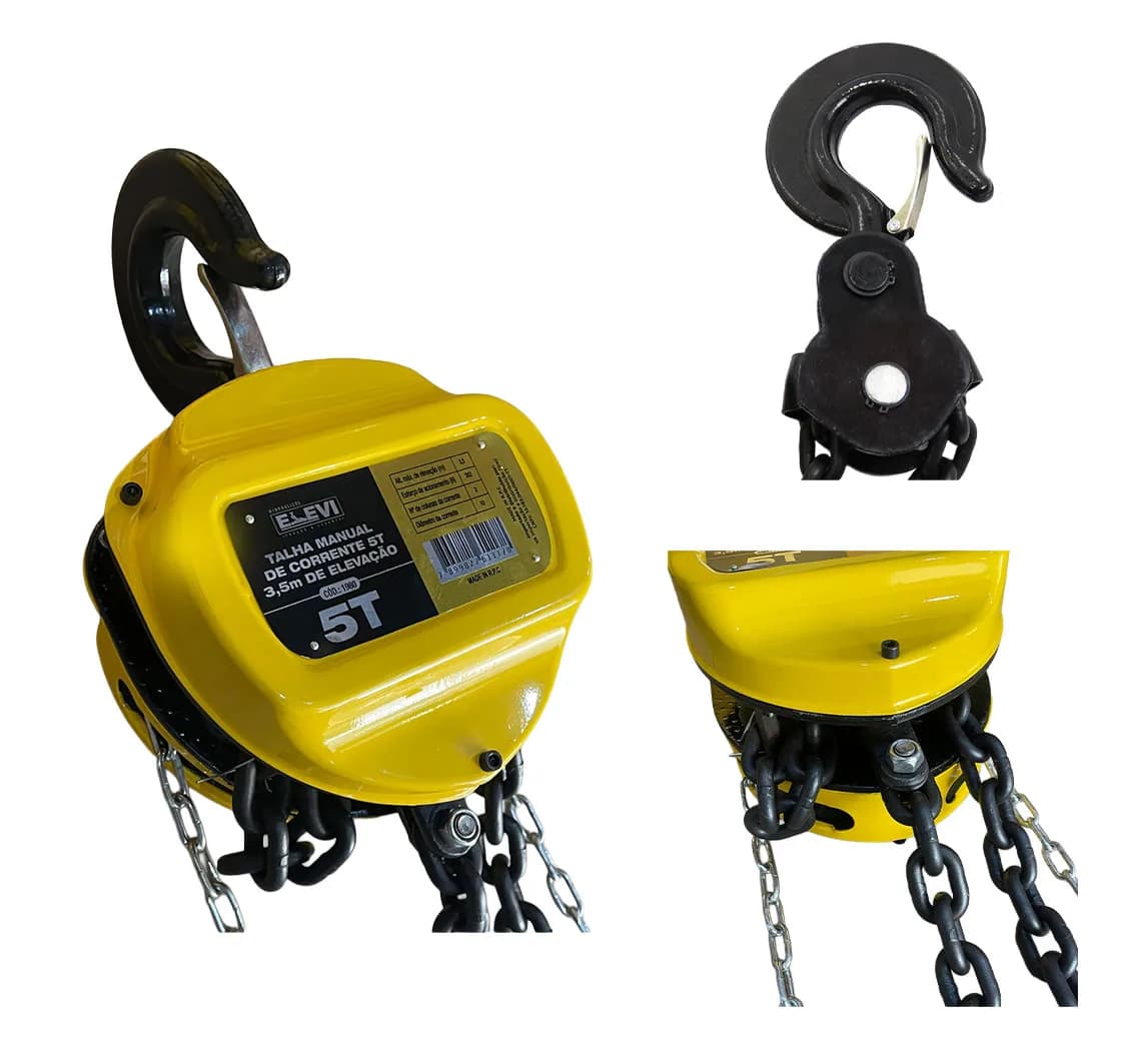 Talha Manual de Corrente 5T - 3,5m de Elevação
